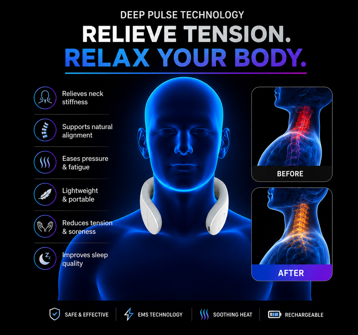 Cervical EMS Neck Massage With Heat